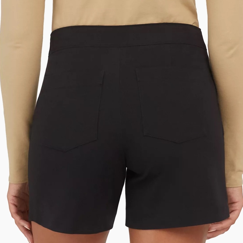 New Spanx Polished Stretch Cotton 6” Shorts Classic Black - Picture 7 of 12